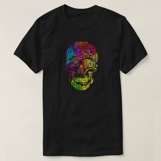 Camiseta Caveira suave (cor) (Frente do Design)