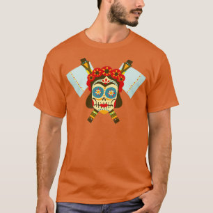 Camiseta Caveira Tribal Dual Ax 16