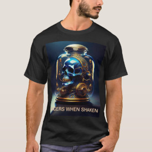 Camiseta Caveira Vapor Em Ângulos De Jar Quando Agitado