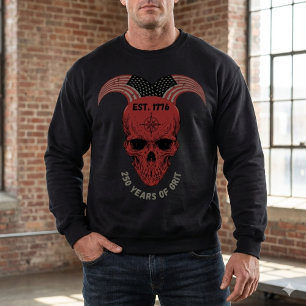 Camiseta Caveira Vermelha 250 Anos de Garra Americ
