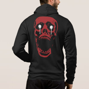Camiseta Caveira Vermelha Gotejante: Borda Gótica
