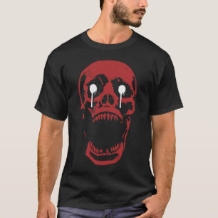Camiseta Caveira Vermelha Gotejante: Fio Gótico