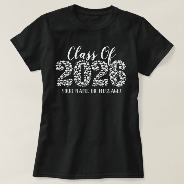 Camiseta Caveiras Góticas Turma de 2026 (Frente do Design)