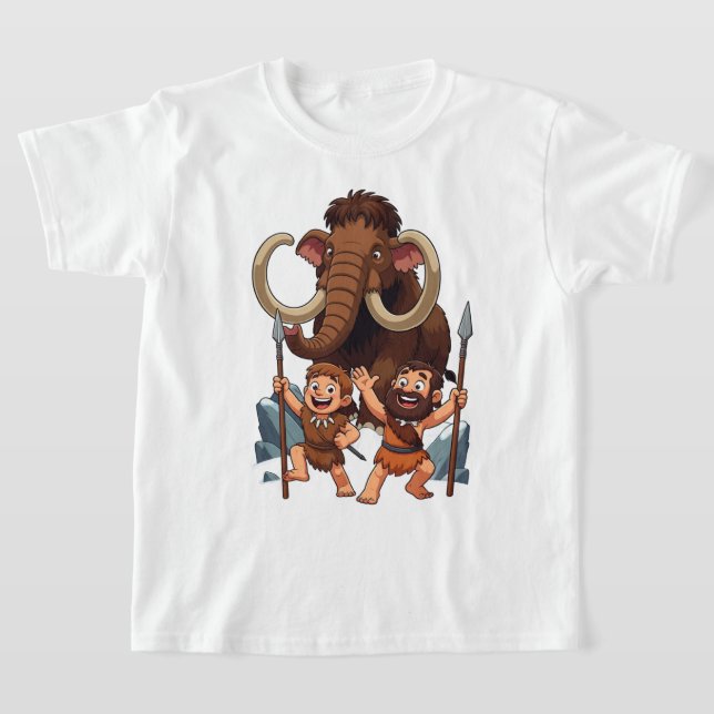Camiseta Caveman Dad and Son Mammoth Hunt (Postura )