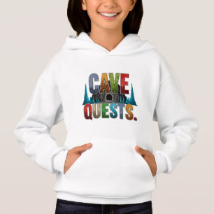 Camiseta Caverna busca capuz gráfico de aventura feminina