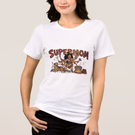 Camiseta Caverna Divertida Super Mãe Multitarefa Retro