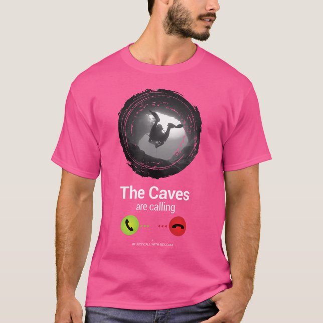 Camiseta Cavernas Chamam Cavernas A Mergulhar Oceano A Free (Frente)