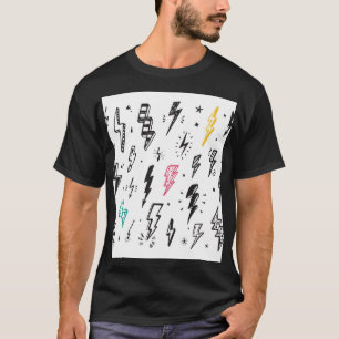 Camiseta Cavilhas de relâmpago, conjunto de rabiscos desenh
