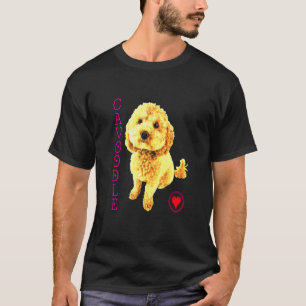 Camiseta Cavoodle Puppy Dog Poodle Cruzando Noodle Super Cu