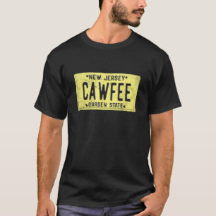 Camiseta Cawfee NJ New Jersey Retro License Plate Precisa D