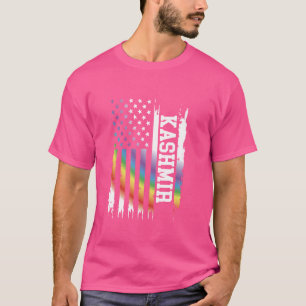 Camiseta Caxemira Estados Unidos aflita o arco-íris com ban
