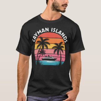 Camiseta Cayman Islands Vacation Sunset Palm Trees