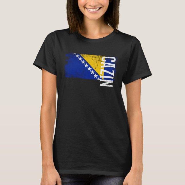 Camiseta Cazin Bosnia Flag For Bosnian Men Women Kids (Frente)