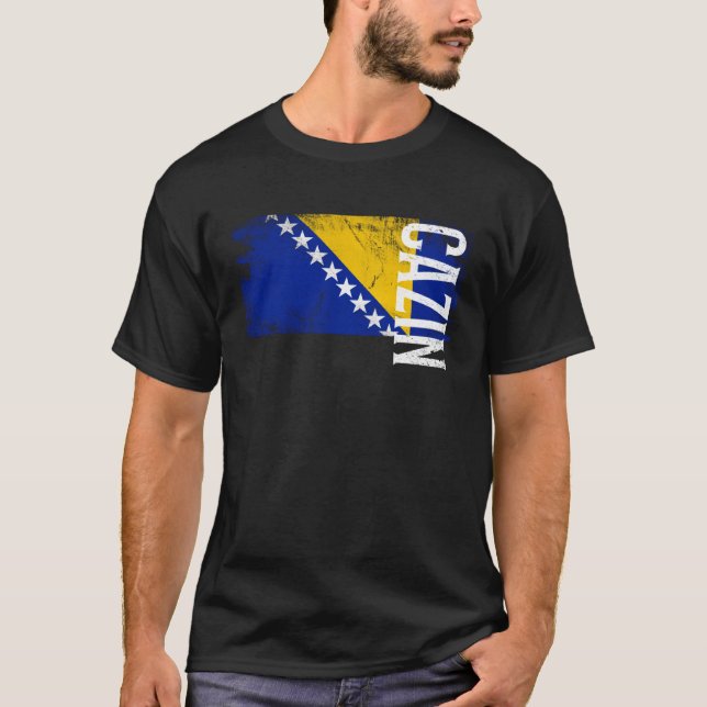 Camiseta Cazin Bosnia Flag For Bosnian Men Women Kids (Frente)