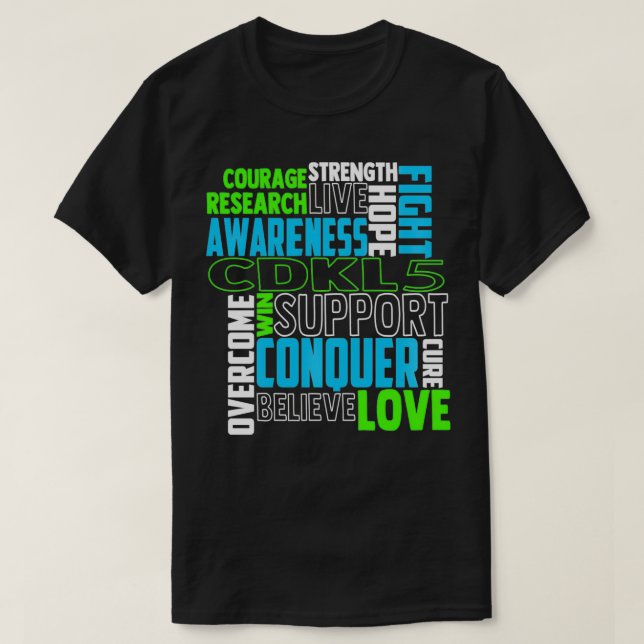 Camiseta CDKL5 Awareness epileptic encephalopathy Related L (Frente do Design)