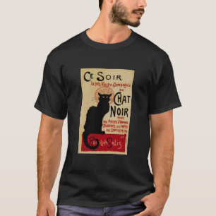 Camiseta Ce Soir Chat Noir Vintage Art Nouveau Black Cat