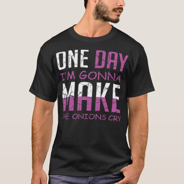 Camiseta Cebolas Choram Cook ou Chef tema espacial aniversá (Frente)