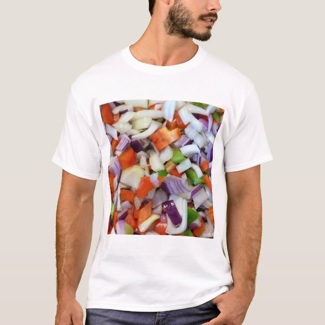 Camiseta Cebolas e pimentões-de-casca (Frente)