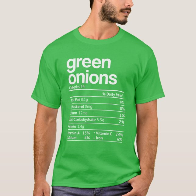 Camiseta Cebolas verdes Fato de nutrição Engraçado Ação de  (Frente)