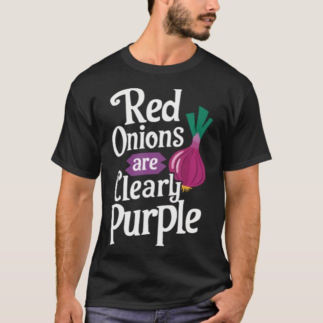 Camiseta Cebolas Vermelhas São Claramente Roxas (Frente)