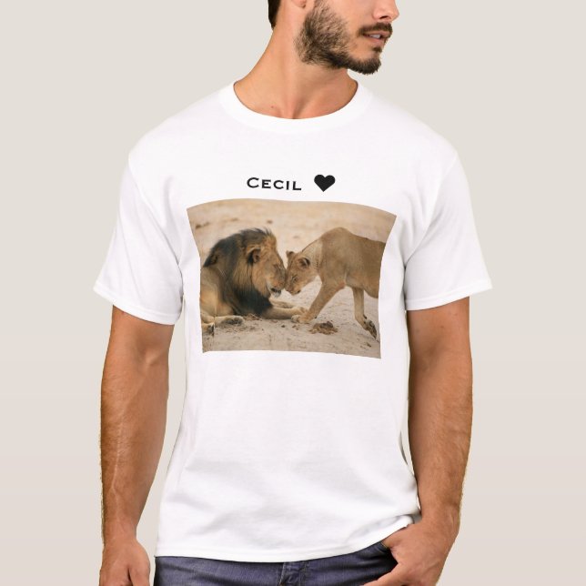 Camiseta Cecil mostra alguns leão & leoa do amor (Frente)
