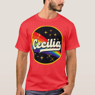 Camiseta Cecilia Rainbow No Estilo De Vintagem Espacial