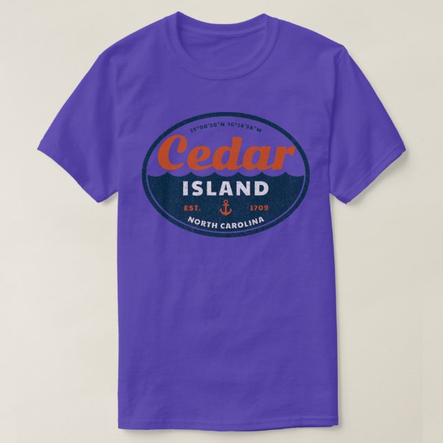 Camiseta Cedar Island, NC Summertime Vacationing  (Frente do Design)