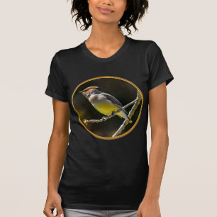 Camiseta Cedar Waxwing Songbird Original Foto de Pássaro Se