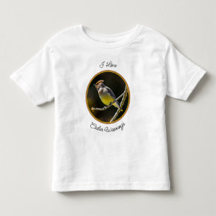 Camiseta Cedar Waxwing Songbird Original Foto de Pássaro Se