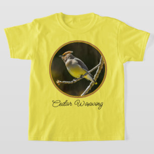 Camiseta Cedar Waxwing Songbird Original Foto de Pássaro Se
