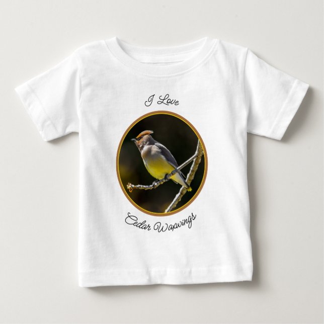 Camiseta Cedar Waxwing Songbird Original Foto de Pássaro Se (Frente)