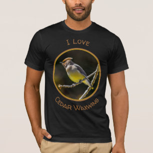 Camiseta Cedar Waxwing Songbird Original Foto de Pássaro Se