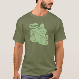 Camiseta Cedar Waxwing Stencil - Fatiga Verde-Cheio Frente