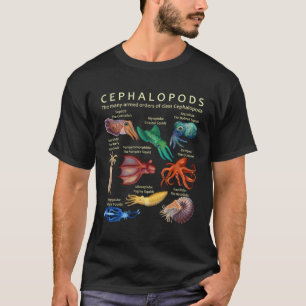 Camiseta Cefalópodes Octopus Lula De Cuttlefish E Nautil