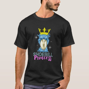 Camiseta Cegonha Africana Bico-de-Sapato Princesa Coroa Ave