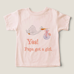 Camiseta Cegonha Fofa, Sim, Papai ganhou uma menina