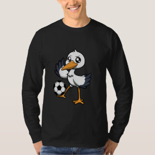 Camiseta Cegonha Jogador de Futebol Esportes com Bola Passa