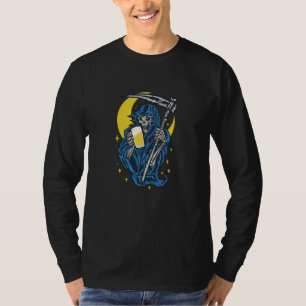 Camiseta Ceifador Bebendo Cerveja