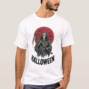 Camiseta Ceifador Halloween Arte de Gravura Vintage_1