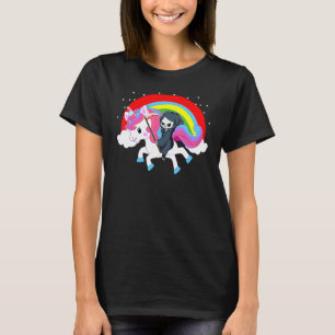 Camiseta Ceifador Montado Em Um Anjo Da Morte Arco-Íris Uni