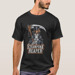 Camiseta Ceifador Punk a Vapor Deus da Morte Engrenagens Ca