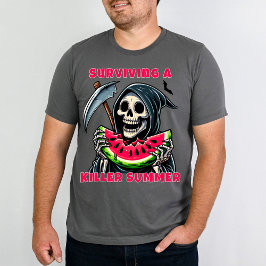 Camiseta Ceifeiro Macabro Engraçado de Melancia Summerween