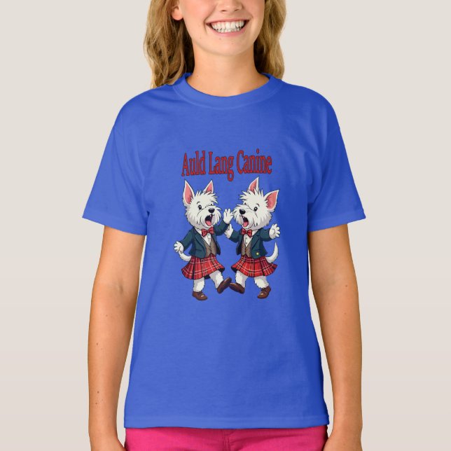 Camiseta Ceilidh Canino Auld Lang West Highland Terrier (Frente)