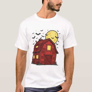 Camiseta Celebração Assustadora de Halloween em Celeiro Ass