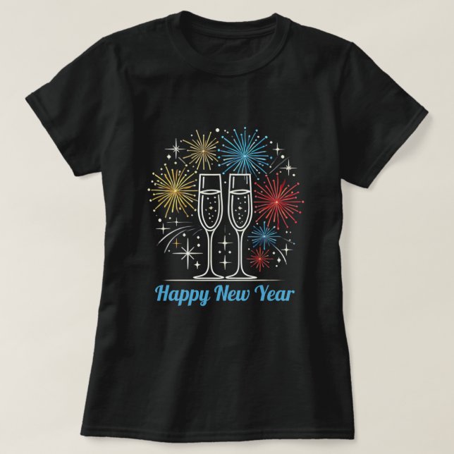 Camiseta Celebração Brilho da Meia-Noite (Frente do Design)