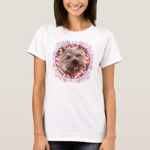 Camiseta Celebração da Bandeira Americana do Cairn Terrier