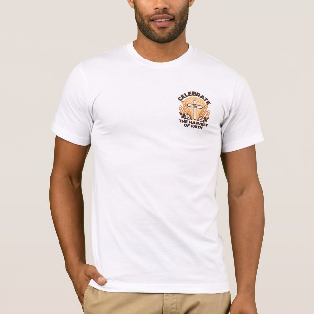 Camiseta Celebração da Faith Harvest - Arte Inspiradora (Frente)