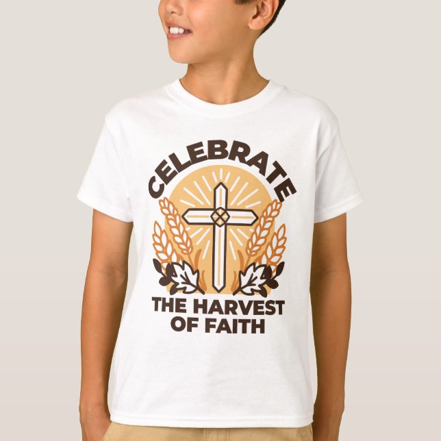Camiseta Celebração da Faith Harvest - Arte Inspiradora (Frente)