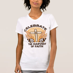 Camiseta Celebração da Faith Harvest - Arte Inspiradora