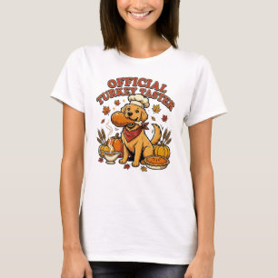 Camiseta Celebração da Festa de Feriado do Retriever Dourad